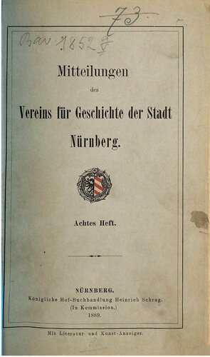 Mitteilungen des Vereins für Geschichte der Stadt Nürnberg