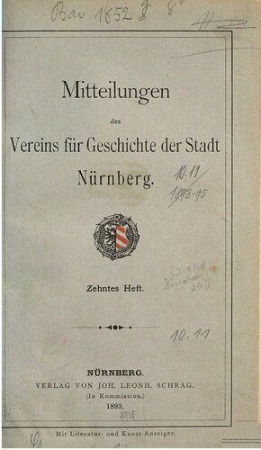 Mitteilungen des Vereins für Geschichte der Stadt Nürnberg