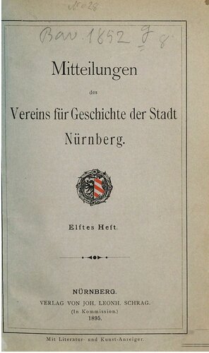 Mitteilungen des Vereins für Geschichte der Stadt Nürnberg