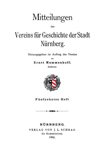 Mitteilungen des Vereins für Geschichte der Stadt Nürnberg