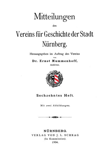 Mitteilungen des Vereins für Geschichte der Stadt Nürnberg