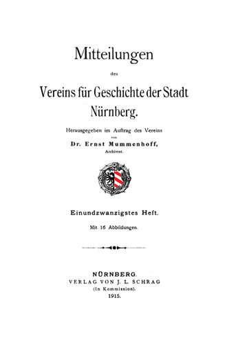 Mitteilungen des Vereins für Geschichte der Stadt Nürnberg