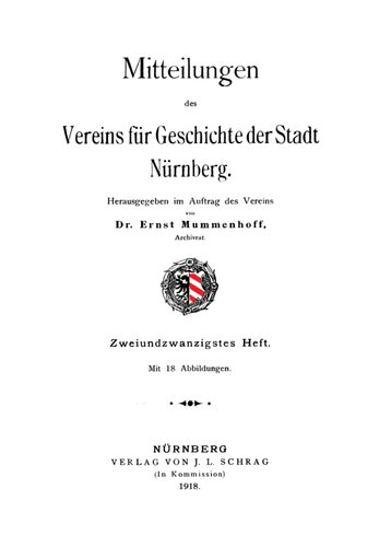 Mitteilungen des Vereins für Geschichte der Stadt Nürnberg
