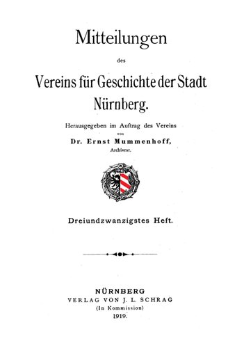 Mitteilungen des Vereins für Geschichte der Stadt Nürnberg