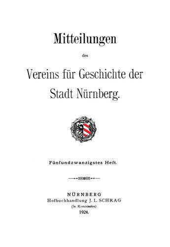 Mitteilungen des Vereins für Geschichte der Stadt Nürnberg