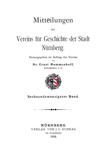 Mitteilungen des Vereins für Geschichte der Stadt Nürnberg