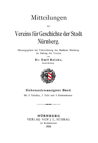Mitteilungen des Vereins für Geschichte der Stadt Nürnberg