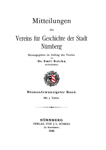 Mitteilungen des Vereins für Geschichte der Stadt Nürnberg