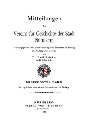 Mitteilungen des Vereins für Geschichte der Stadt Nürnberg