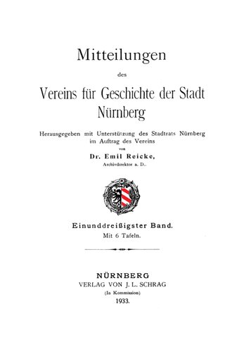 Mitteilungen des Vereins für Geschichte der Stadt Nürnberg