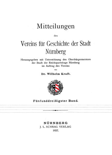 Mitteilungen des Vereins für Geschichte der Stadt Nürnberg