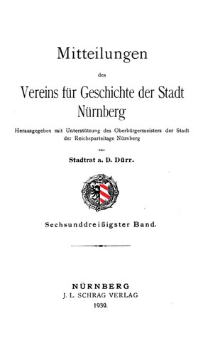 Mitteilungen des Vereins für Geschichte der Stadt Nürnberg