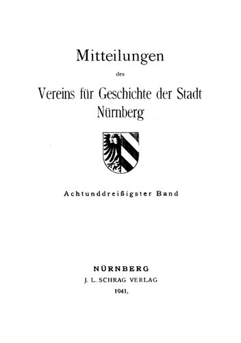 Mitteilungen des Vereins für Geschichte der Stadt Nürnberg