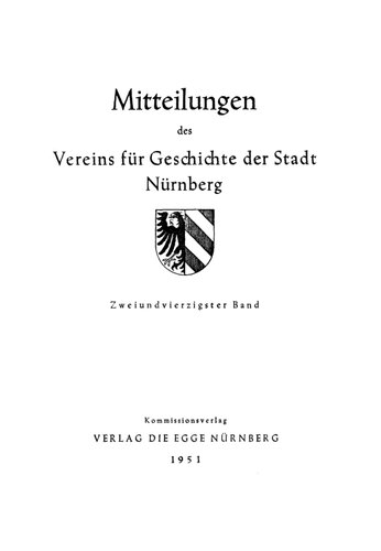 Mitteilungen des Vereins für Geschichte der Stadt Nürnberg