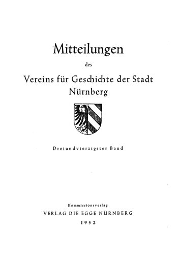 Mitteilungen des Vereins für Geschichte der Stadt Nürnberg