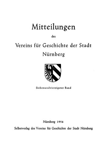 Mitteilungen des Vereins für Geschichte der Stadt Nürnberg