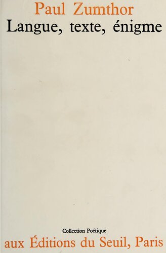 Langue, texte, énigme