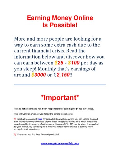 Earning Money Online Is Possible