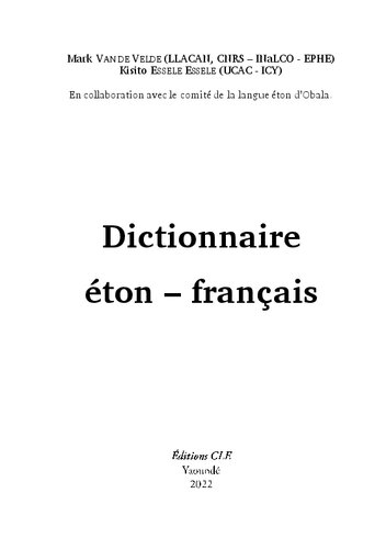 Dictionnaire Éton – Français
