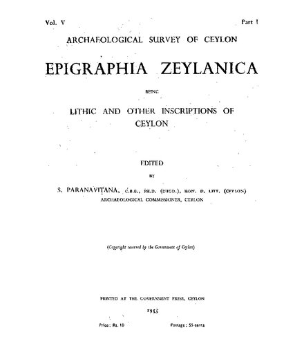 Epigraphia Zeylanica