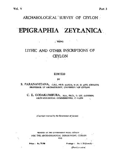 Epigraphia Zeylanica