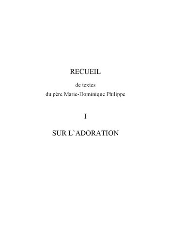 Recueil de textes sur l'Adoration
