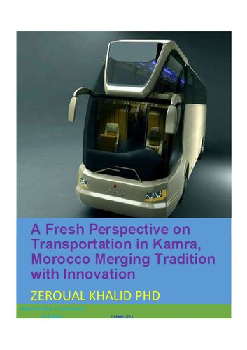 A fresh perspective on transportation in kamra, morocco merging tradition with innovation