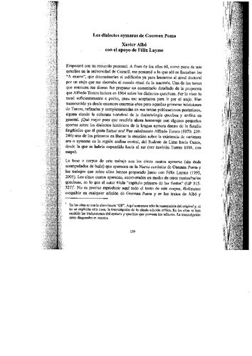 Los dialectos aimaras (Aimara/ Aymara) de Guamán Poma