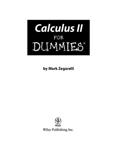 Calculus II For Dummies