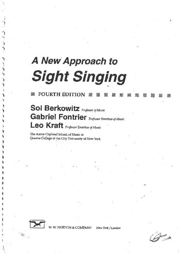 A New Approach to Sight Singing