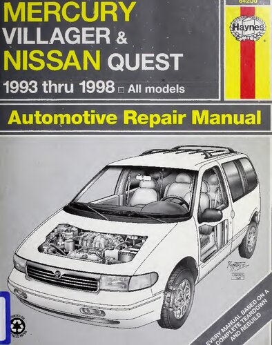 Haynes Mercury Villager & Nissan Quest Automotive Repair Manual