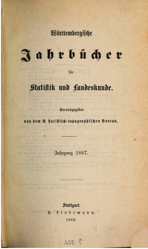 Württembergische Jahrbücher für Statistik und Landeskunde