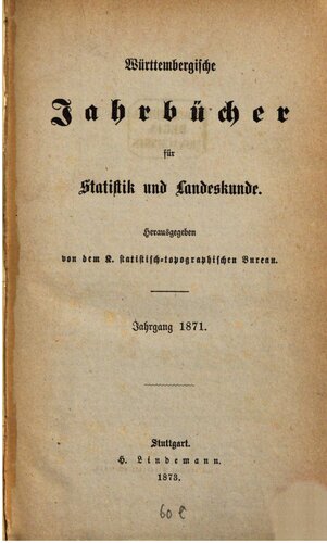 Württembergische Jahrbücher für Statistik und Landeskunde