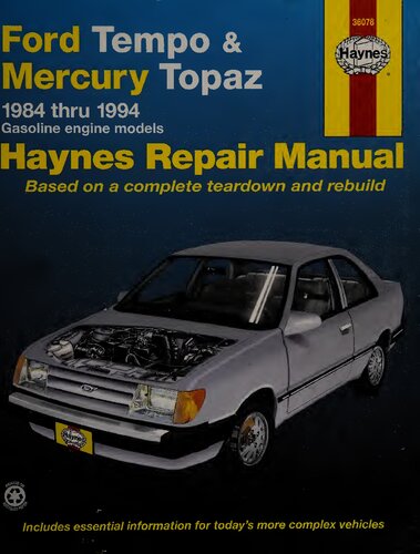 Haynes Ford Tempo & Mercury Topaz Automotive Repair Manual
