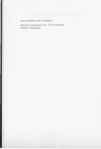 Japanese linguistics : an introduction