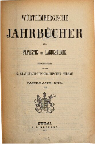 Württembergische Jahrbücher für Statistik und Landeskunde