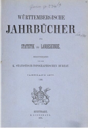 Württembergische Jahrbücher für Statistik und Landeskunde
