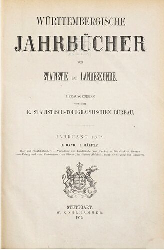 Württembergische Jahrbücher für Statistik und Landeskunde