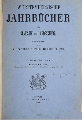 Württembergische Jahrbücher für Statistik und Landeskunde
