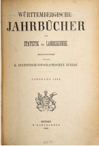 Württembergische Jahrbücher für Statistik und Landeskunde