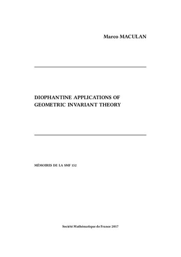 Diophantine applications of geometric invariant theory