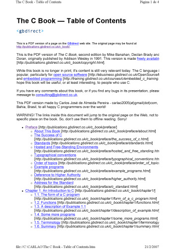 The C Book: Featuring the ANSI C Standard (Instruction Set)