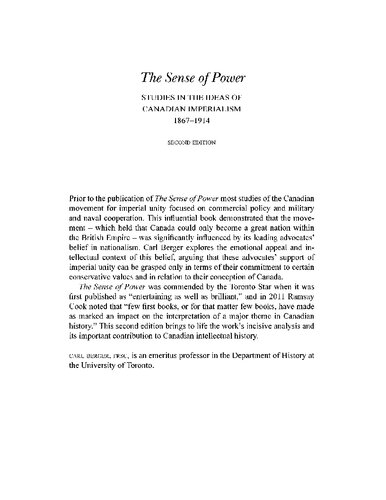 The sense of power: studies in the ideas of Canadian imperialism, 1867-1914