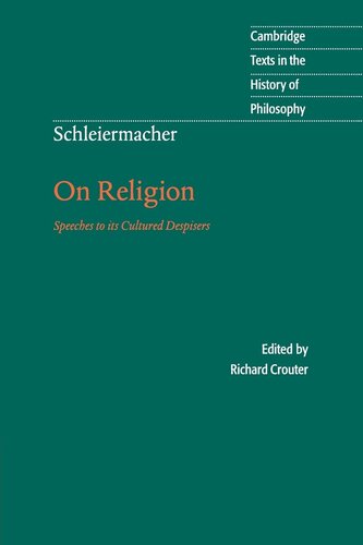 On religion: speeches to its cultured despisers