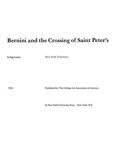 Bernini and the crossing of Saint Peter's  fx719m772
