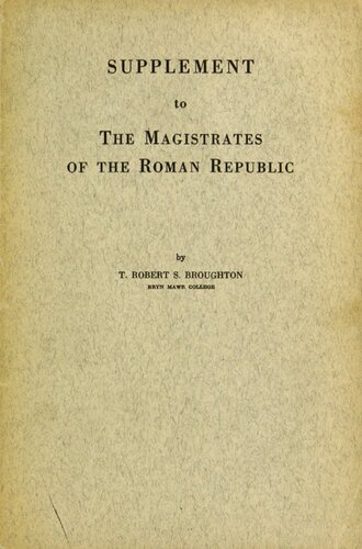 The magistrates of the Roman Republic, Vol. 3