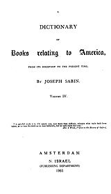 Bibliotheca Americana: a dictionary of books relating to America, from its discovery to the present time, Vol. 4