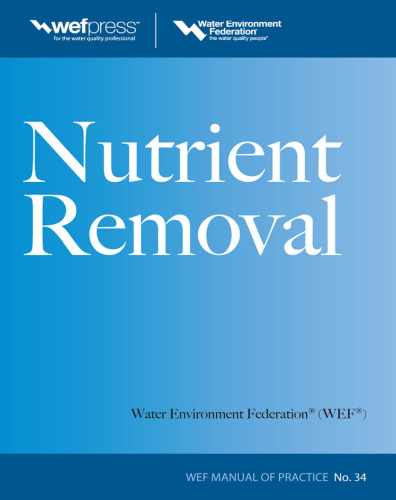 Nutrient Removal, WEF MOP 34 (Water Resources and Environmental Engineering Series)