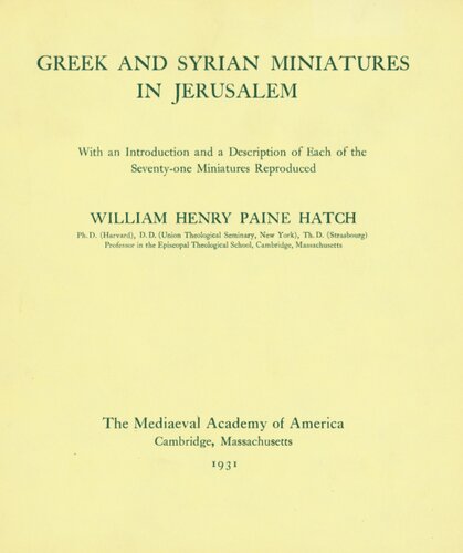 Greek and Syrian miniatures in Jerusalem