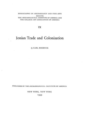 Ionian trade and colonization